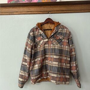 Plaid Men's Jacket with Hood